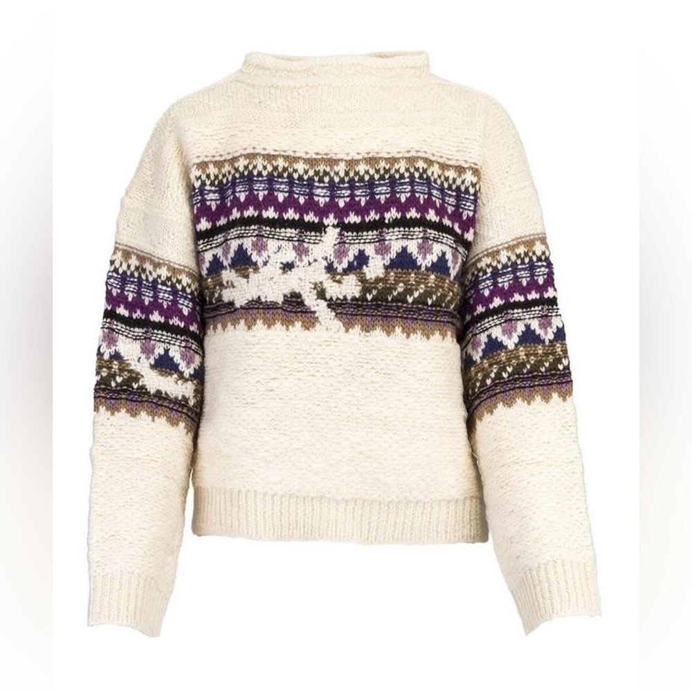 Isabel Marant Etoile Elsey Fair-Isle‎ Hand Knit Sweater Women’s 34 or US 2